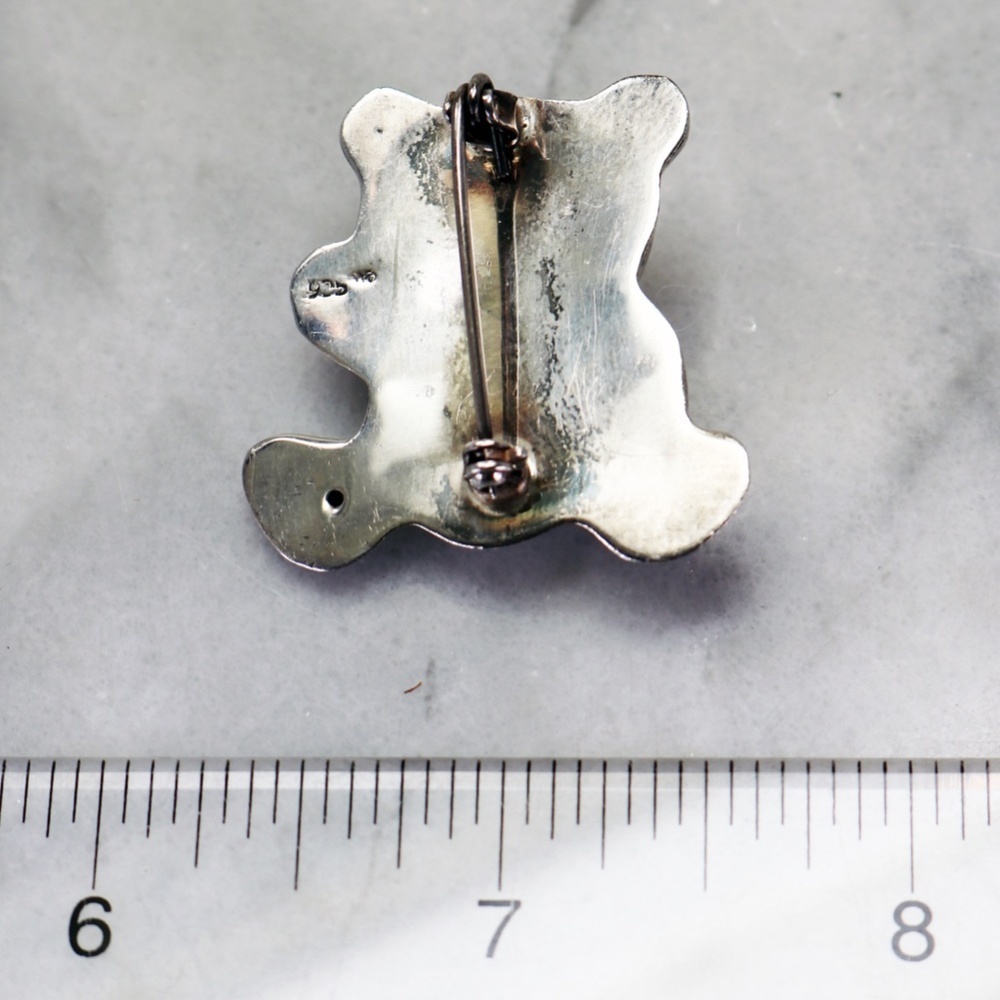 Vintage Sterling Silver Teddy Bear Brooch - Picture 9 of 15